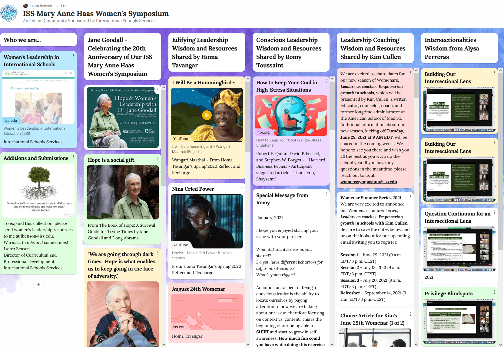 women's symposium padlet