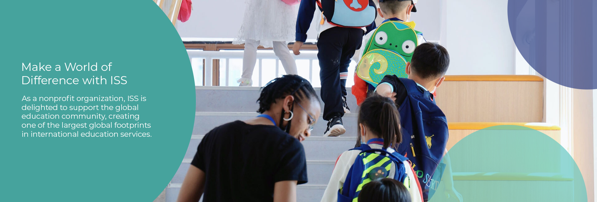 hero banner fixed text Teacher and students